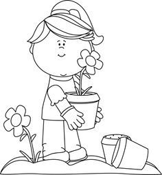 Image result for black and white garden clipart