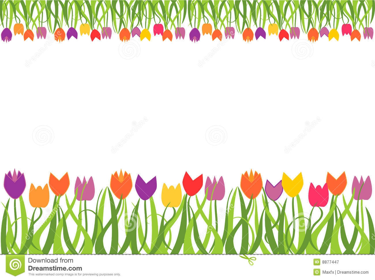 Flower garden border clip art Awesome Tulip Border Clipart