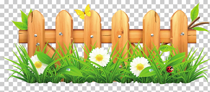 Picket fence Flower garden Lawn , Fence, fence with white