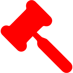 Red gavel icon.