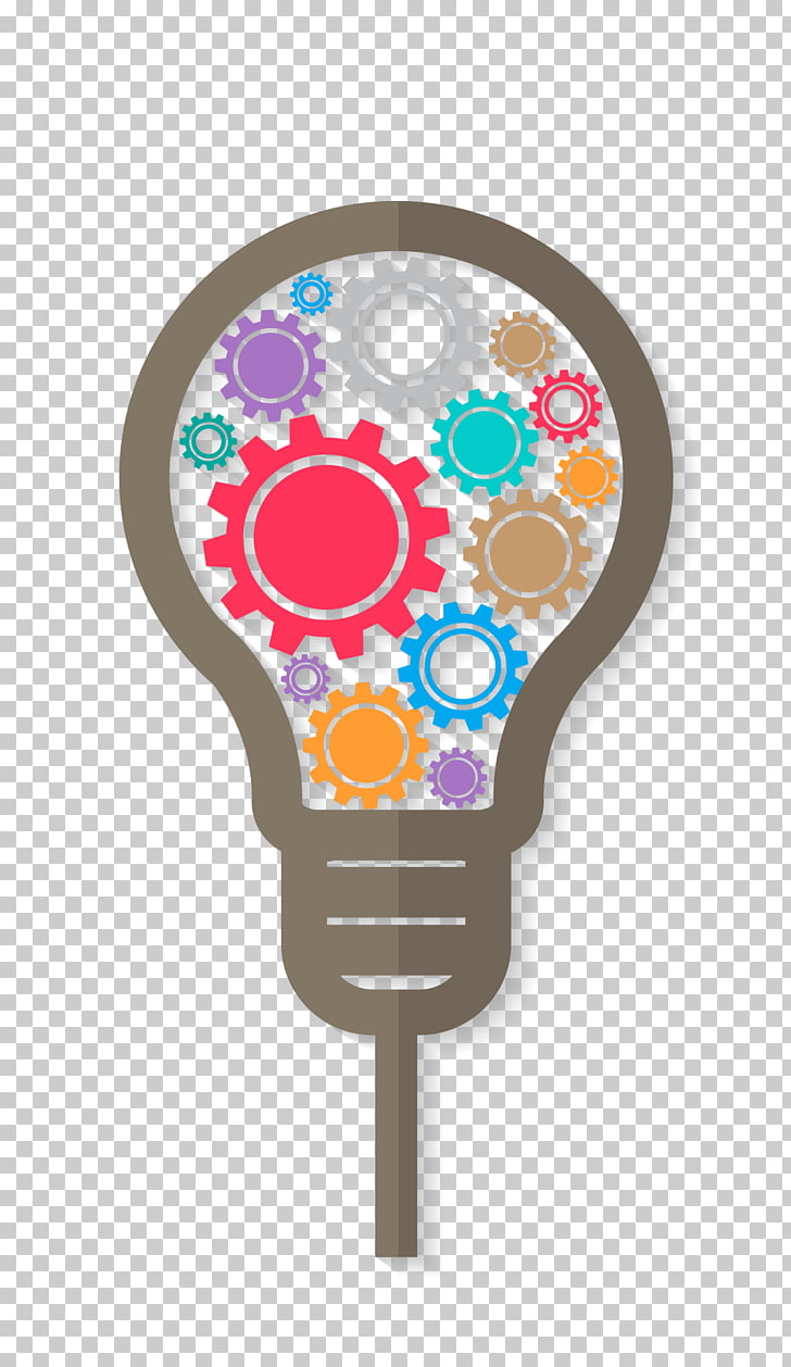 Incandescent light bulb Idea Lamp, Bulb gear, multicolored