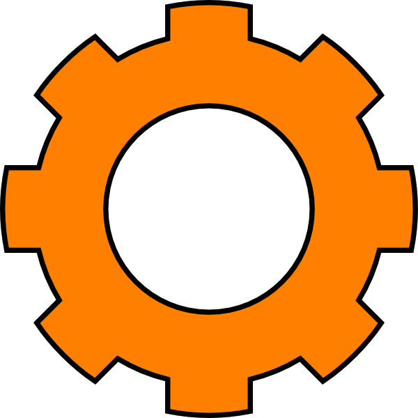 gear clipart orange