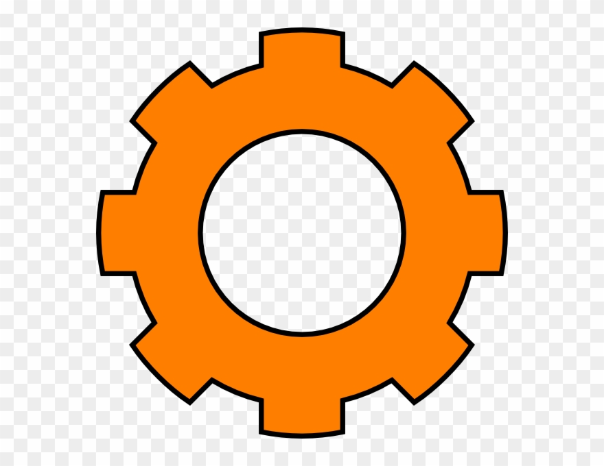 Orange gear vector.