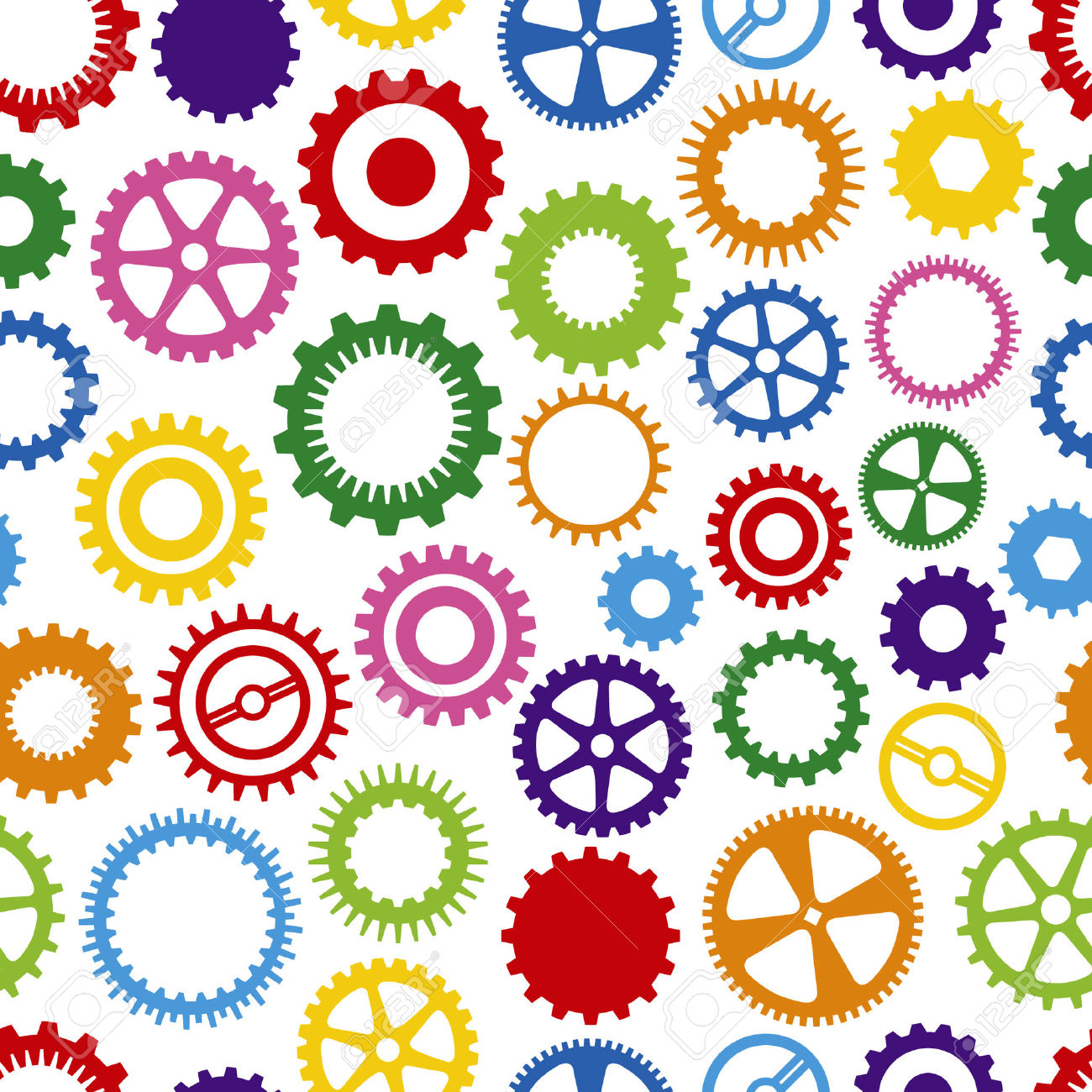 Colorful gear clipart.