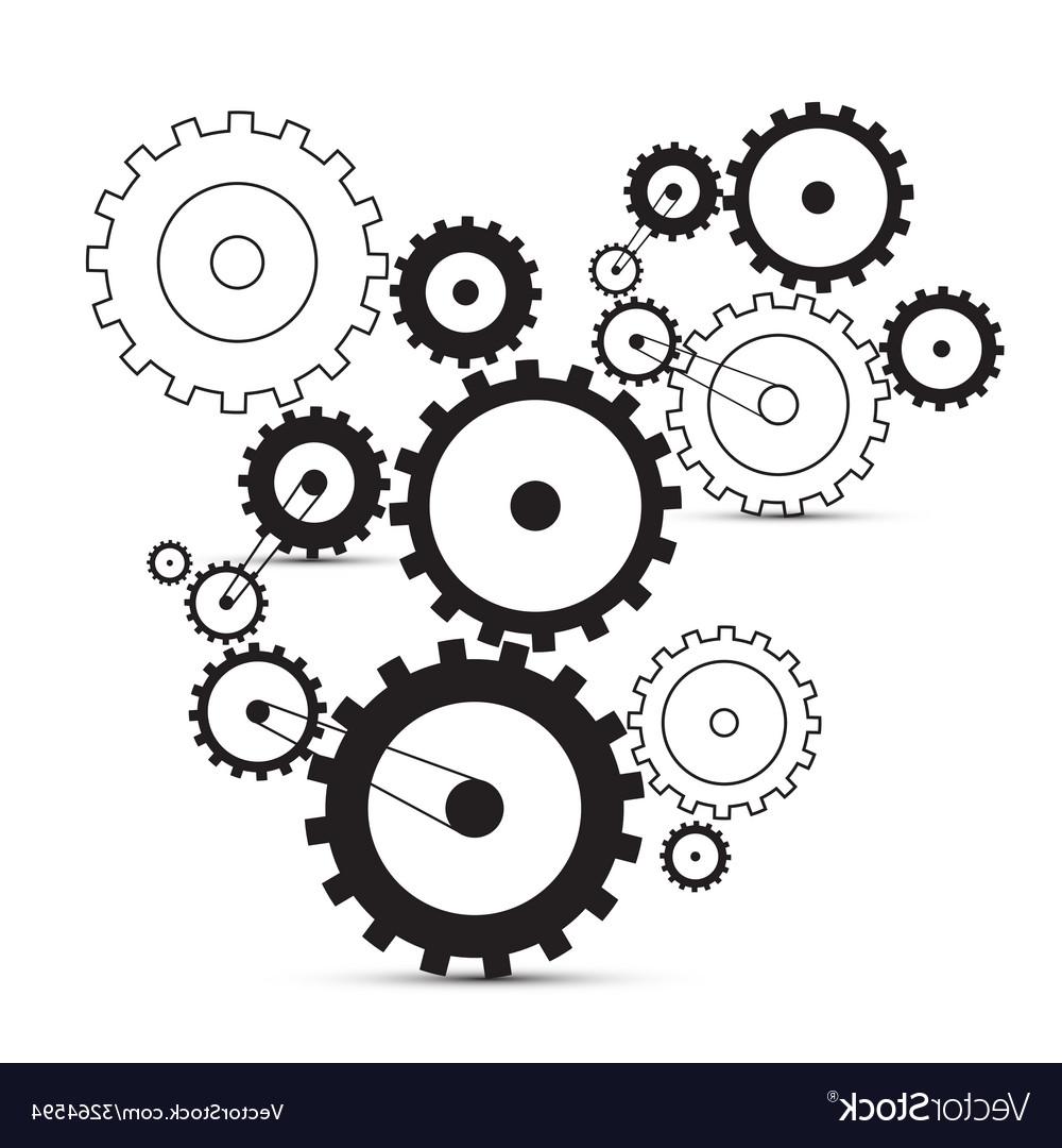 Best Free Black And White Gears Vector File Free