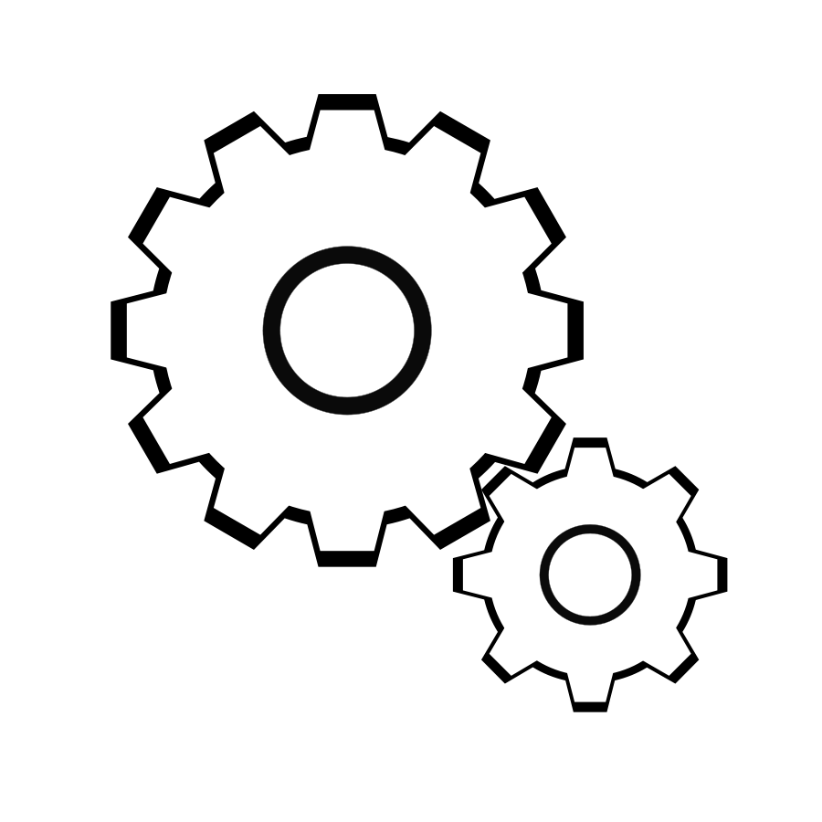 White gear icon.