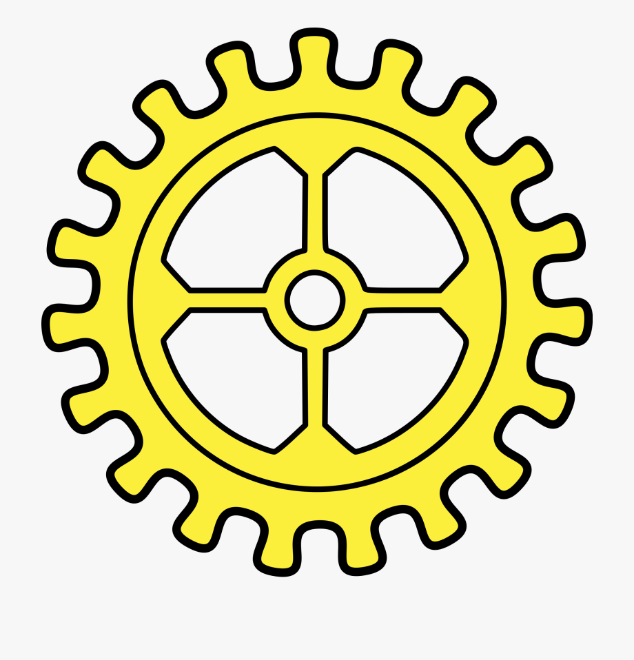 Yellow cog clipart.