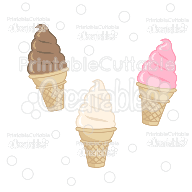 Soft Serve Ice Cream Cone Cuttable SVG File