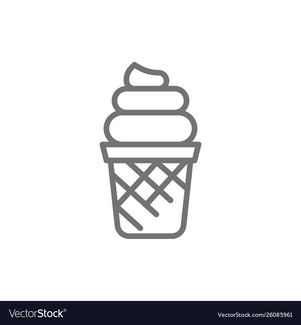 Italian ice cream gelato line icon