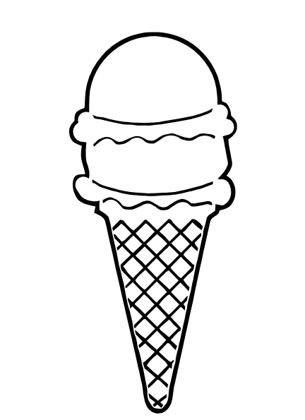 Ice Cream Cone Outline clip art