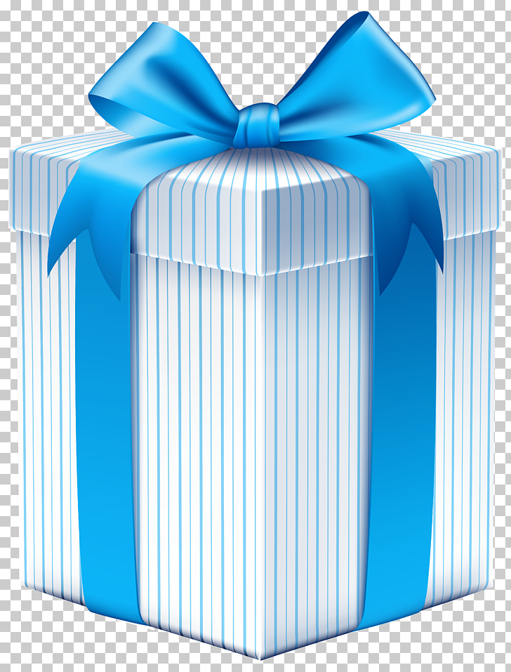 Gift Box Ribbon , Gift Box with Blue Bow , blue and white
