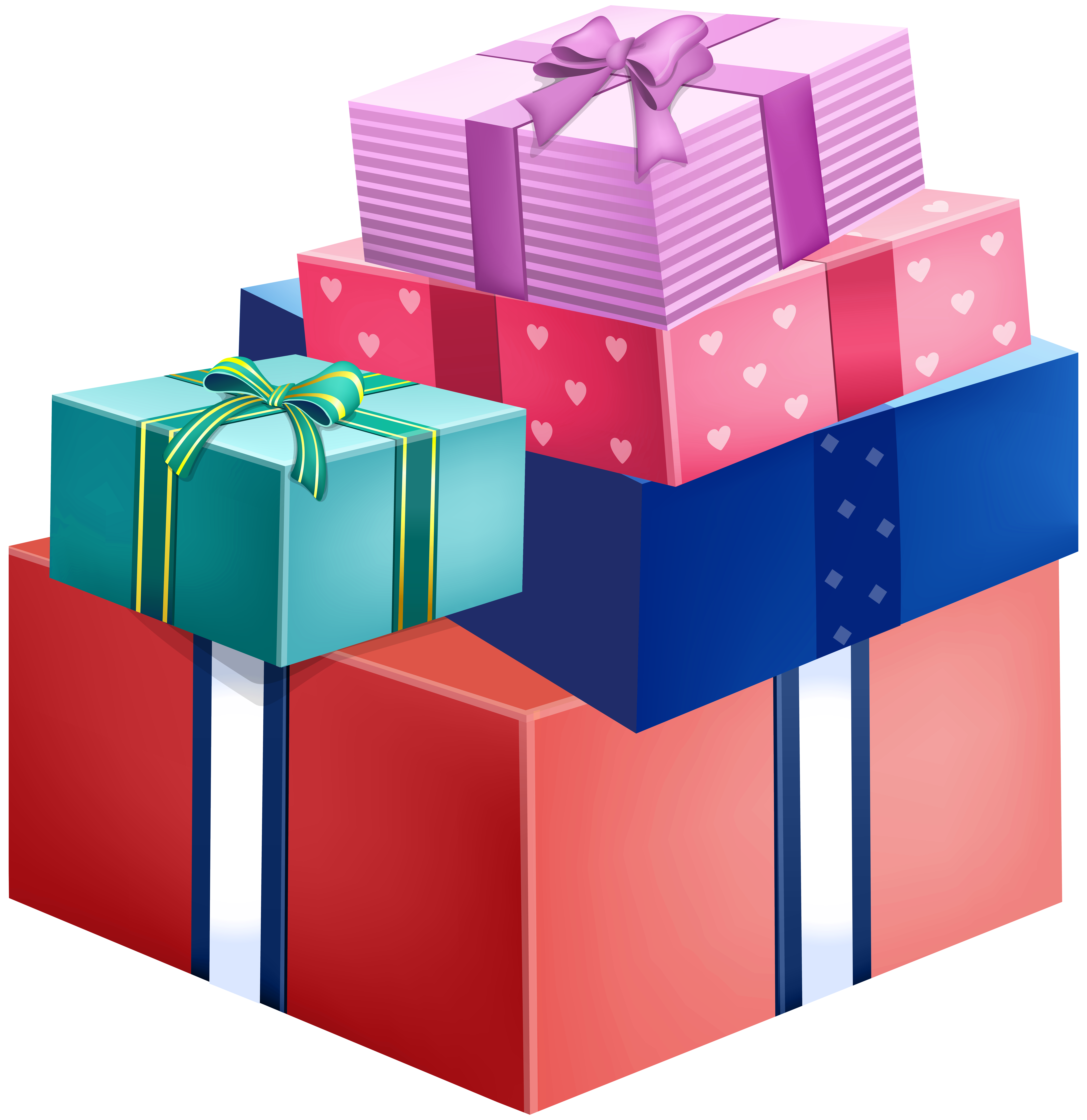 Colorful Gift Boxes PNG Clipart