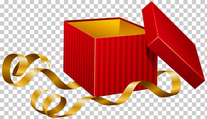 Gift Box , Open Gift , red box with ribbon illustration PNG