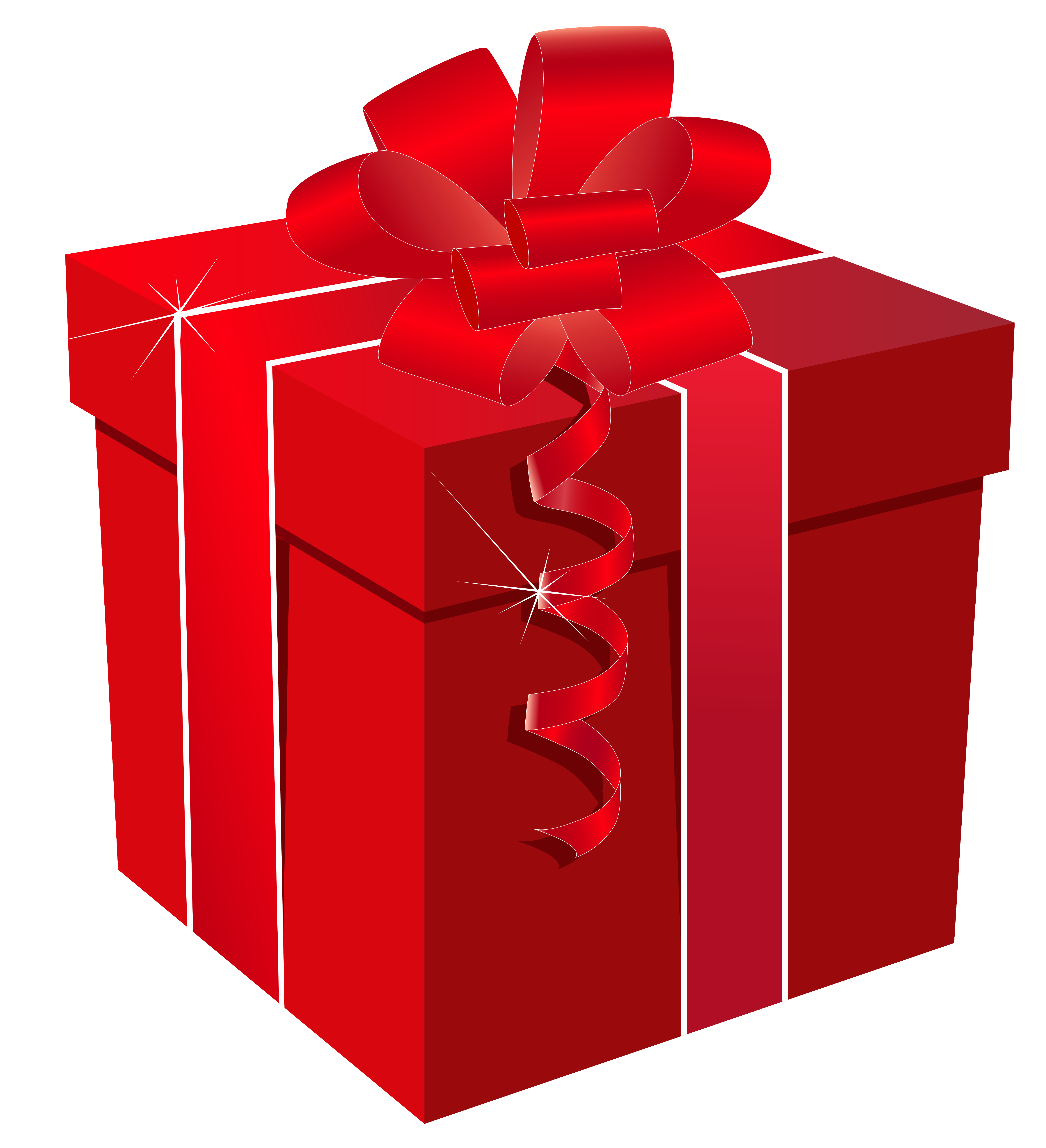 Red Gift Box with Red Bow PNG Clipart Image