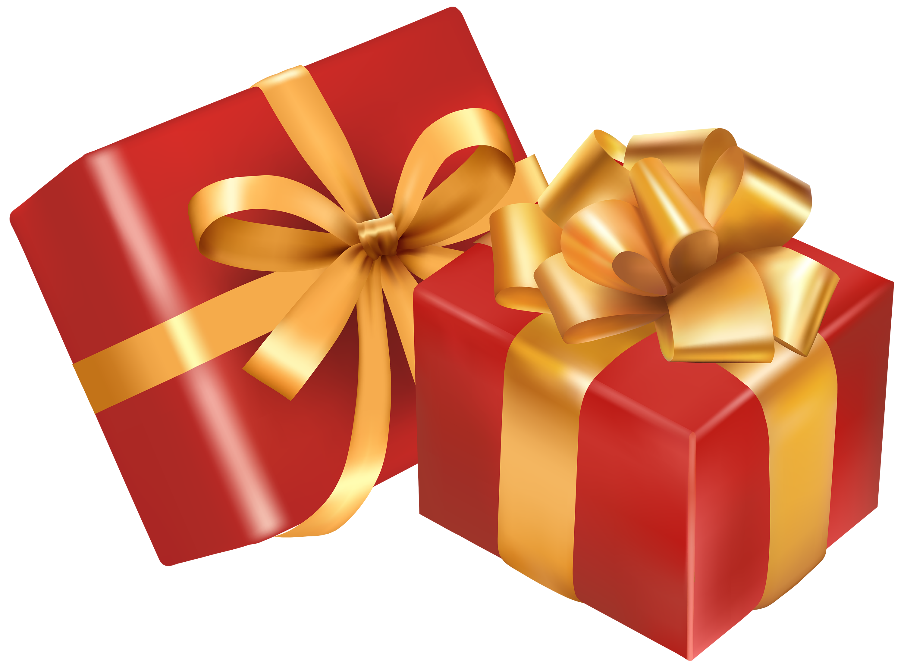 Two Red Gift Boxes PNG Clipart Image