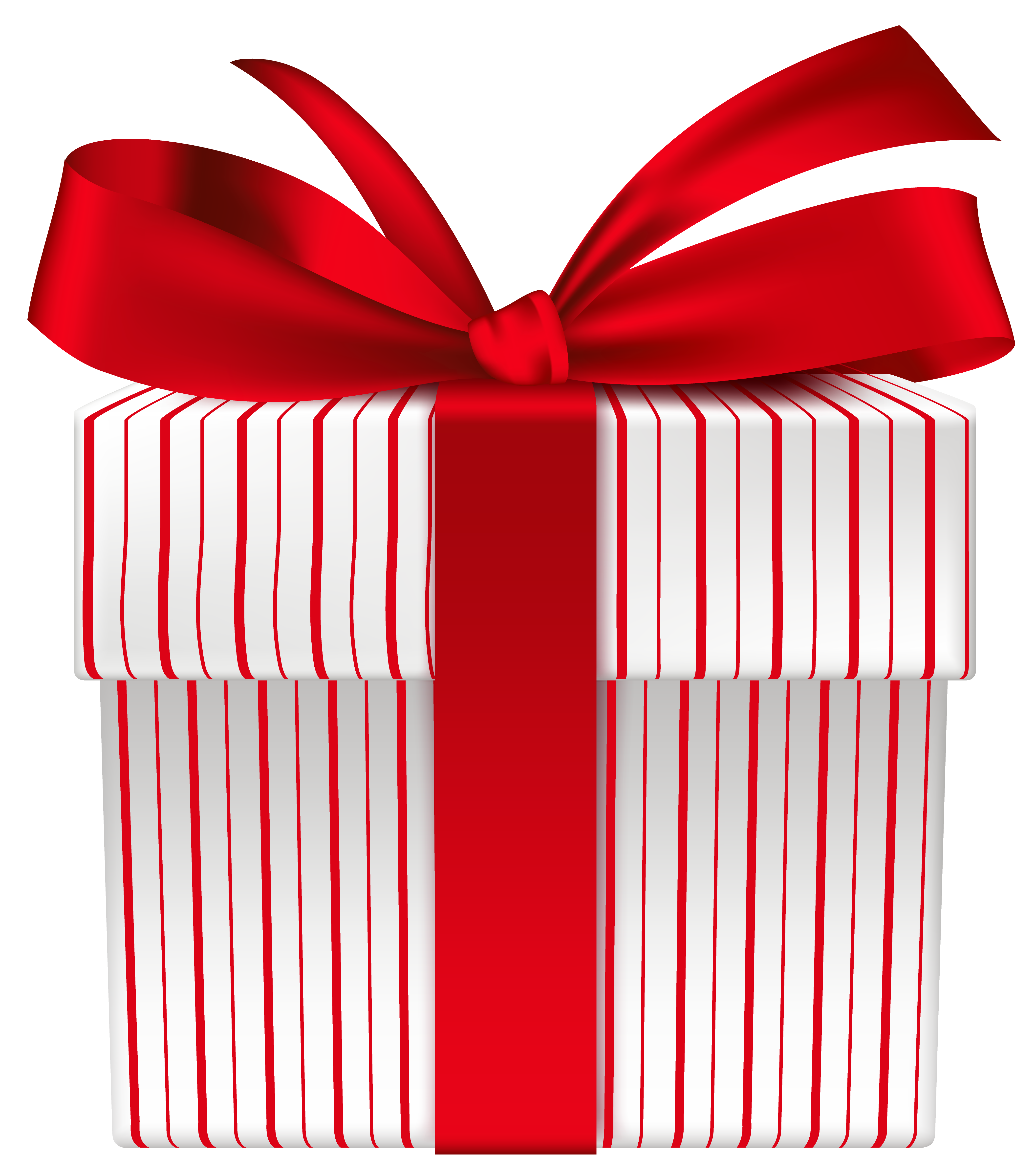 Gift Box with Red Bow PNG Clipart Image