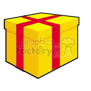 Simple Yellow Gift Box clipart