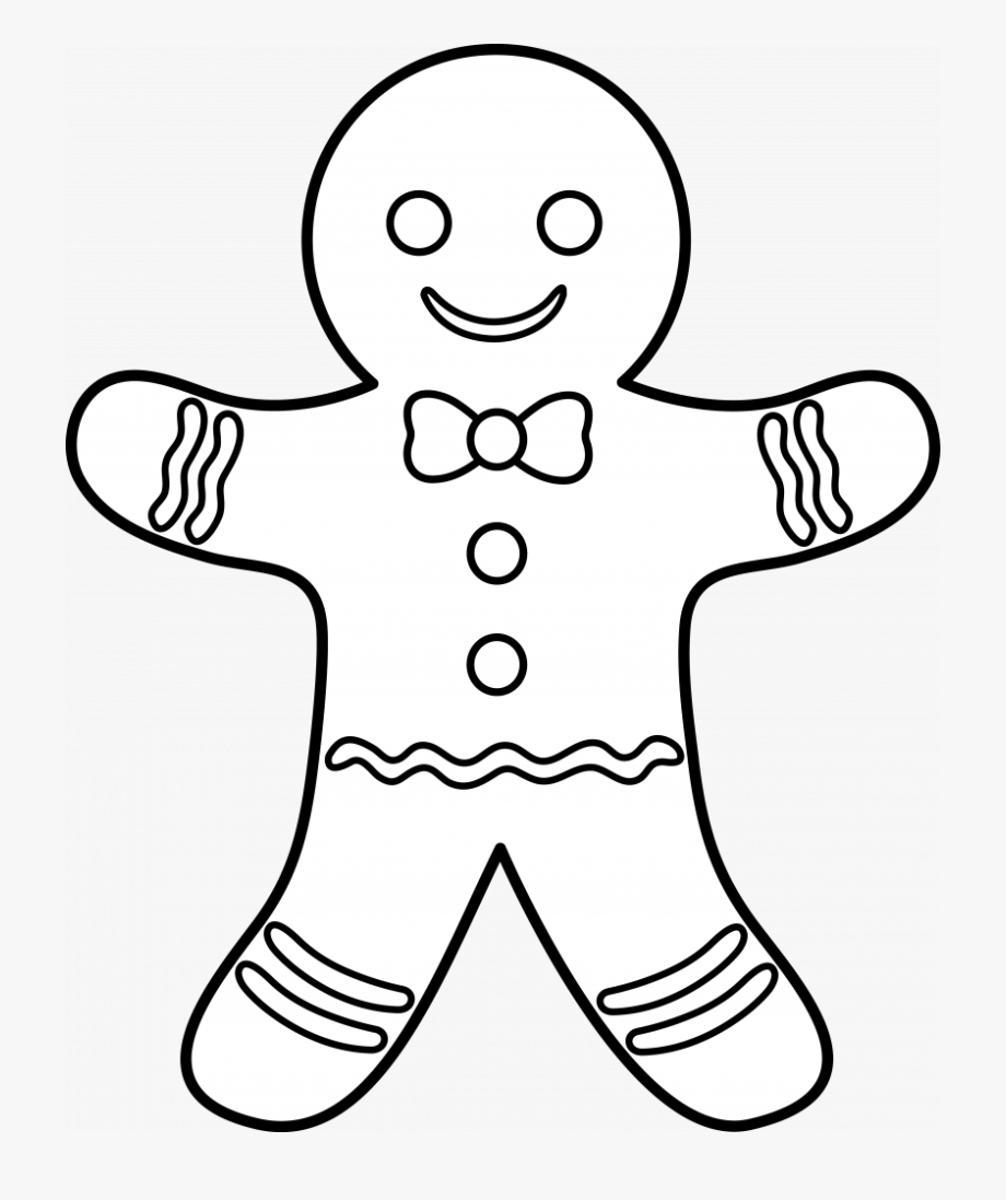Gingerbread Clipart Black And White
