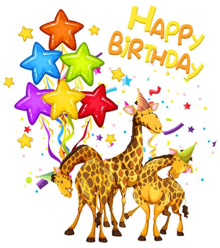 Giraffe on birthday template