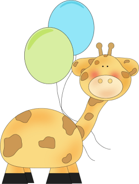 Giraffe birthday cliparts.