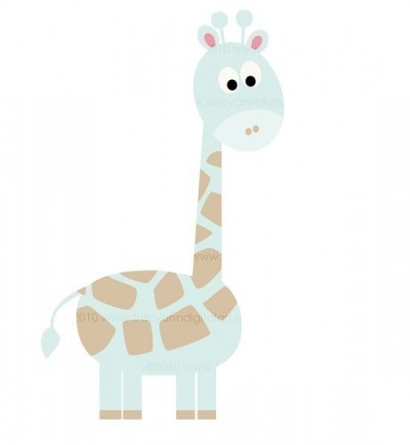 Baby Blue Giraffe Clipart