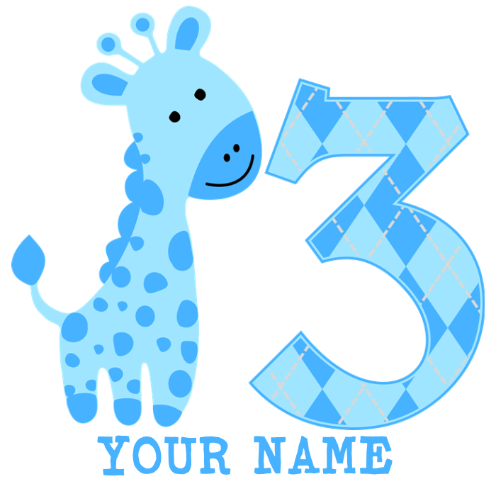Giraffe clipart blue.