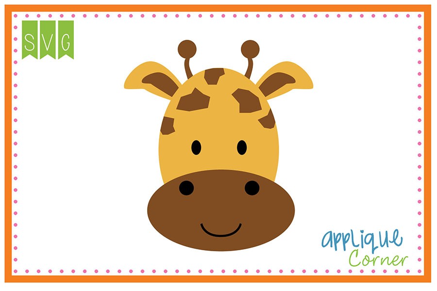 Applique Corner Cute Giraffe Head Cuttable SVG Clipart