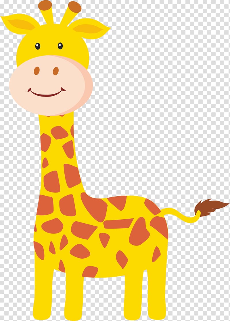 Yellow and brown giraffe illustration, Baby Jungle Animals