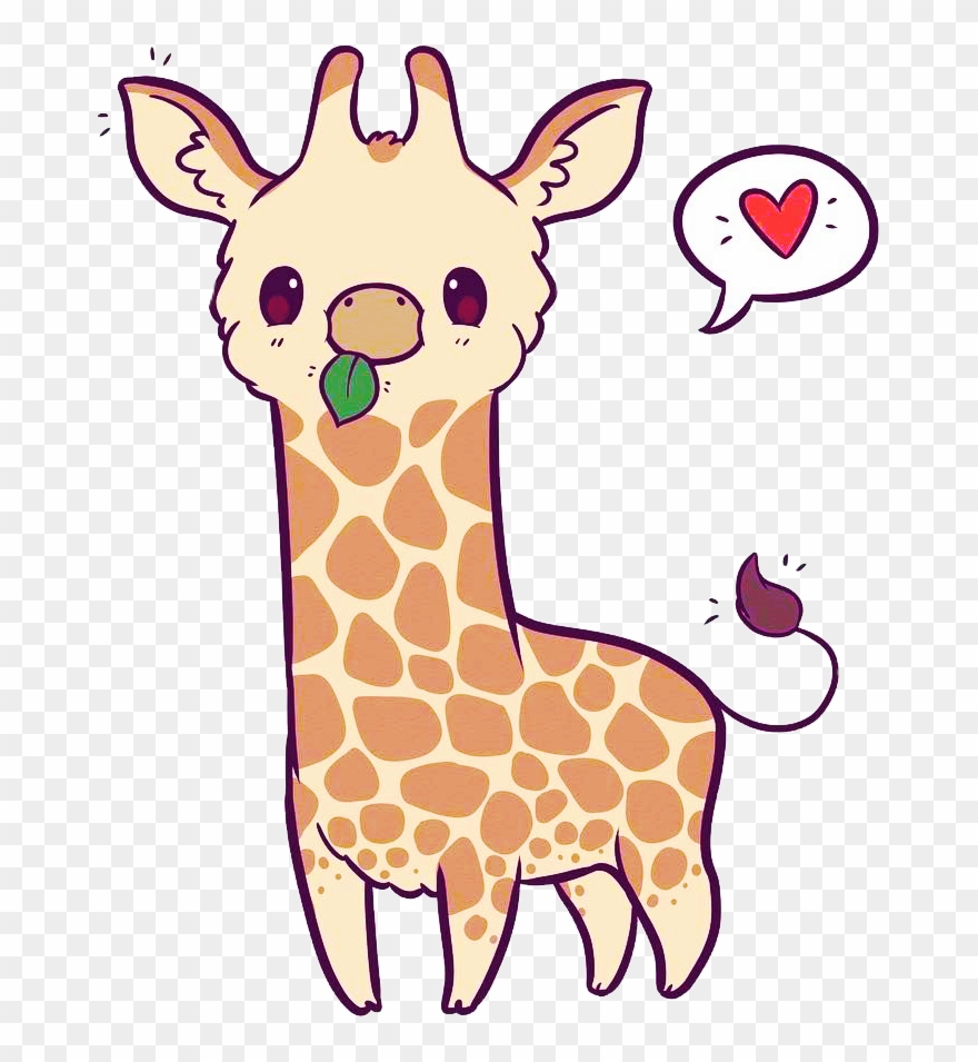 Giraffe heart kawaii.