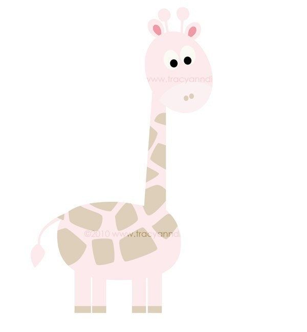 Giraffe Clip Art Baby Pink Giraffe clipart commercial and