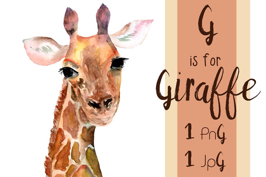 Watercolor giraffe print.