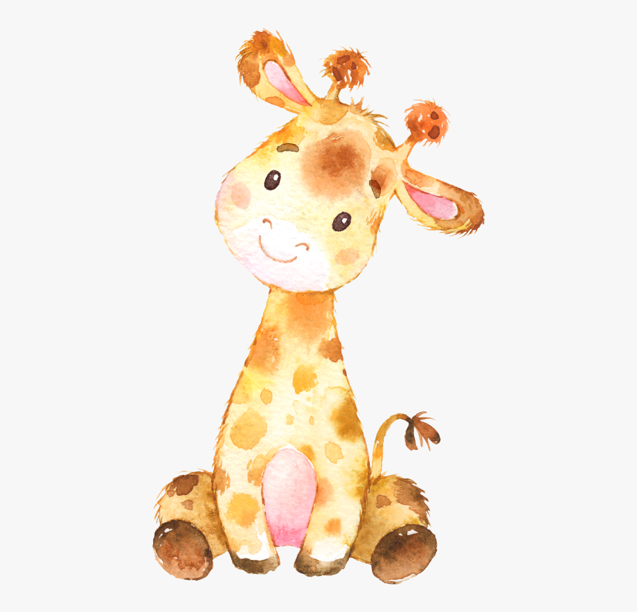 Baby giraffe watercolor.