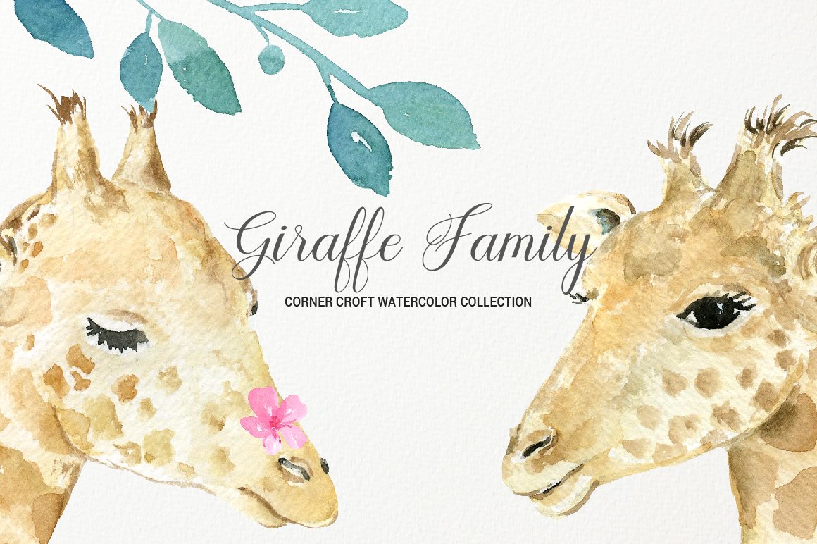 giraffe clipart watercolor