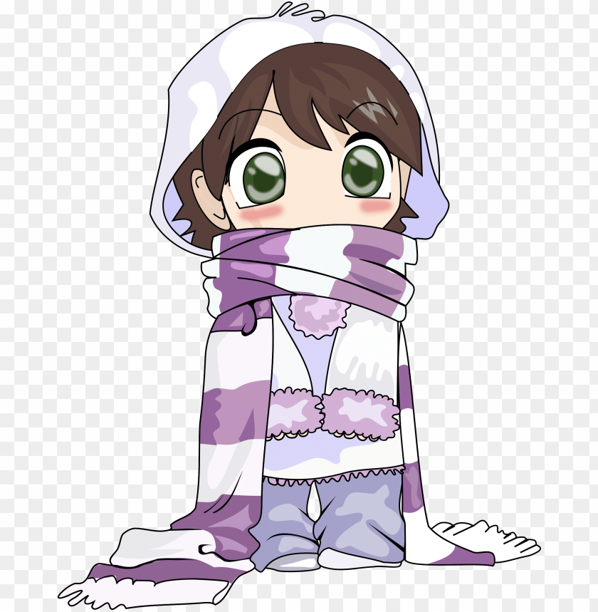 Anime girl clipart winter