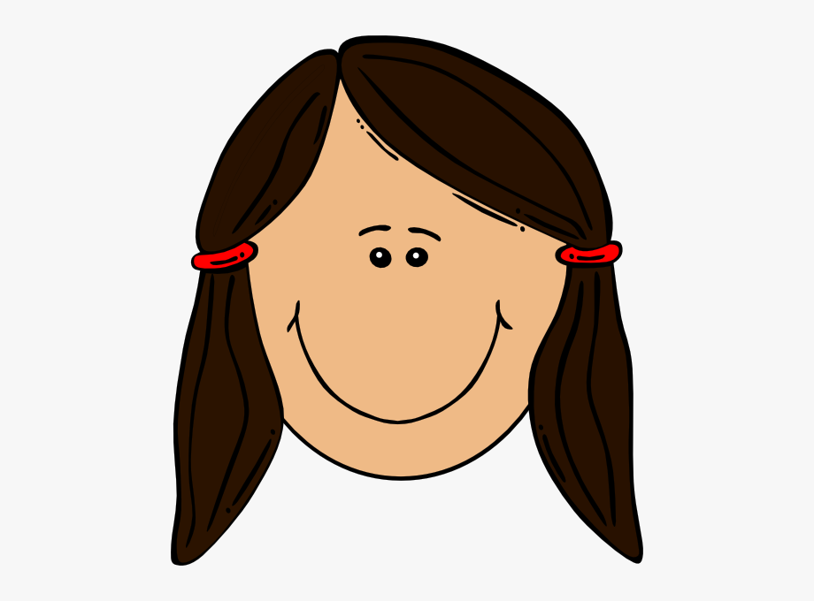 Brown Haired Girl At Computer Clipart