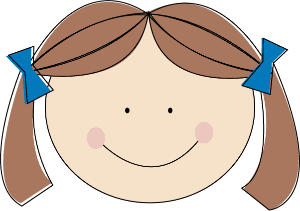 Girl clip art with brown hair