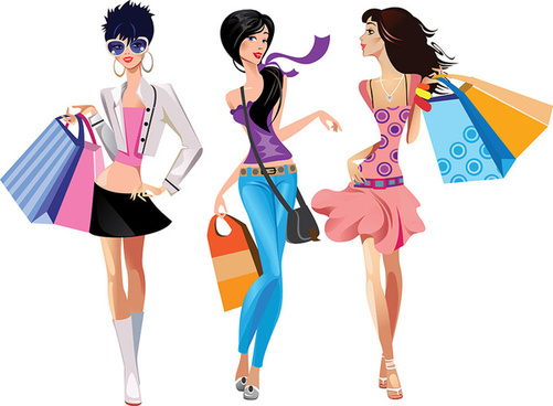 Fashion shopping girls.