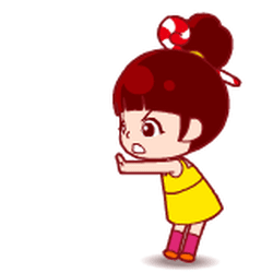 Cute Cartoon Young Girl Emoticons GIF