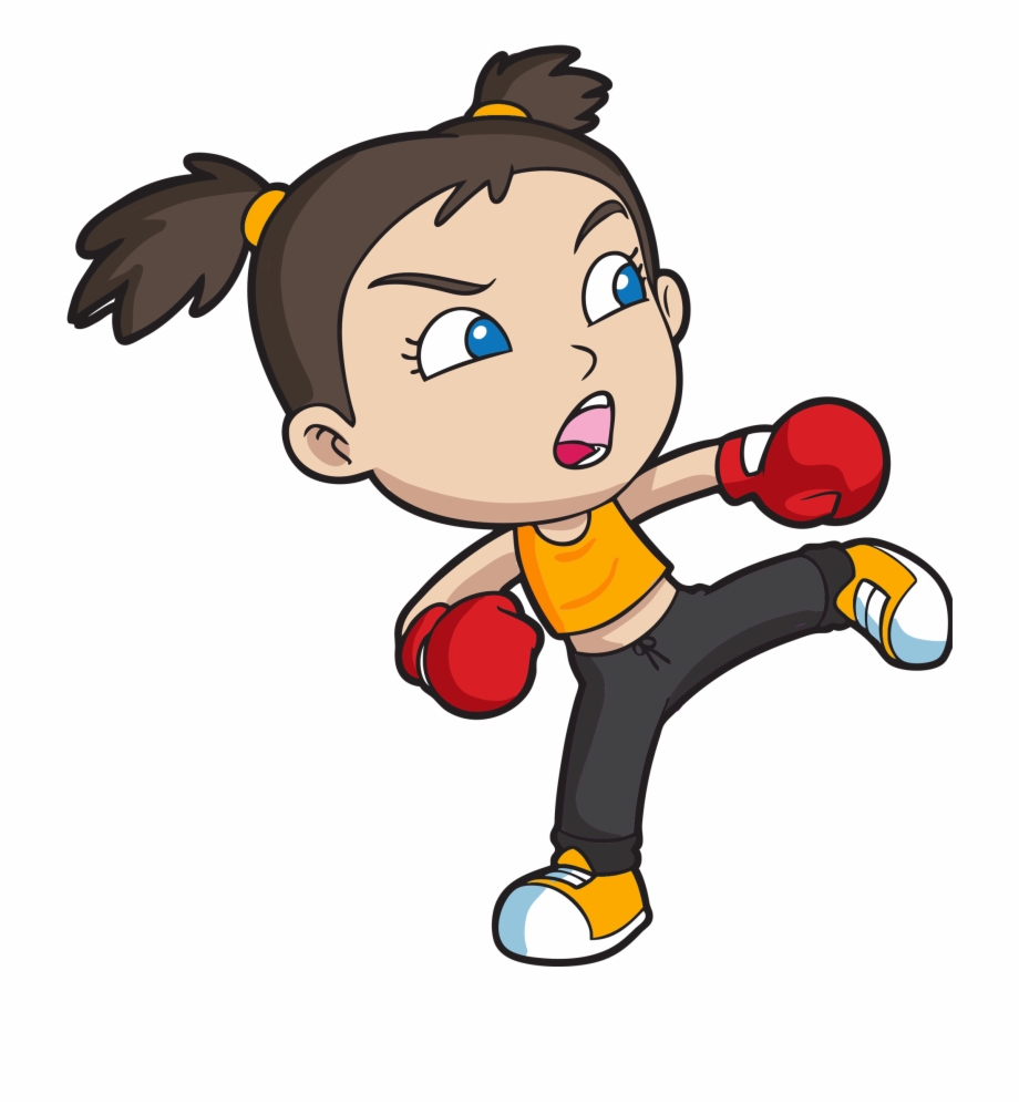 Kickboxing girl kid.