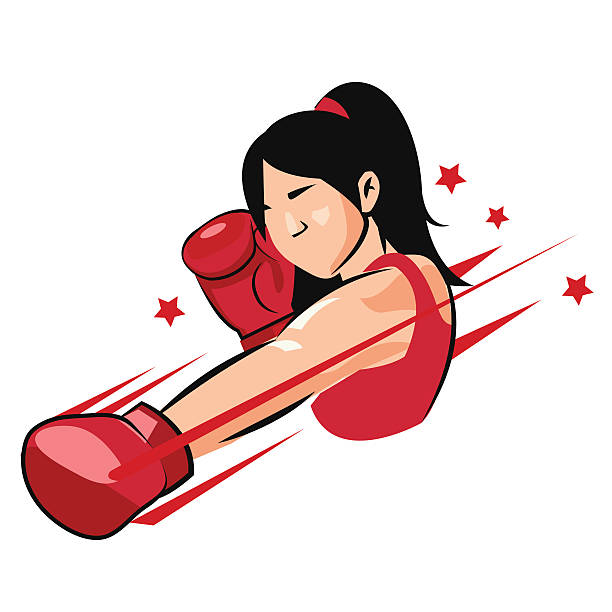 Boxing girl symbolic.
