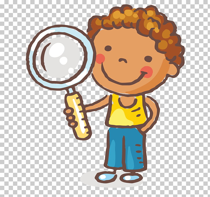 Magnifying glass child.