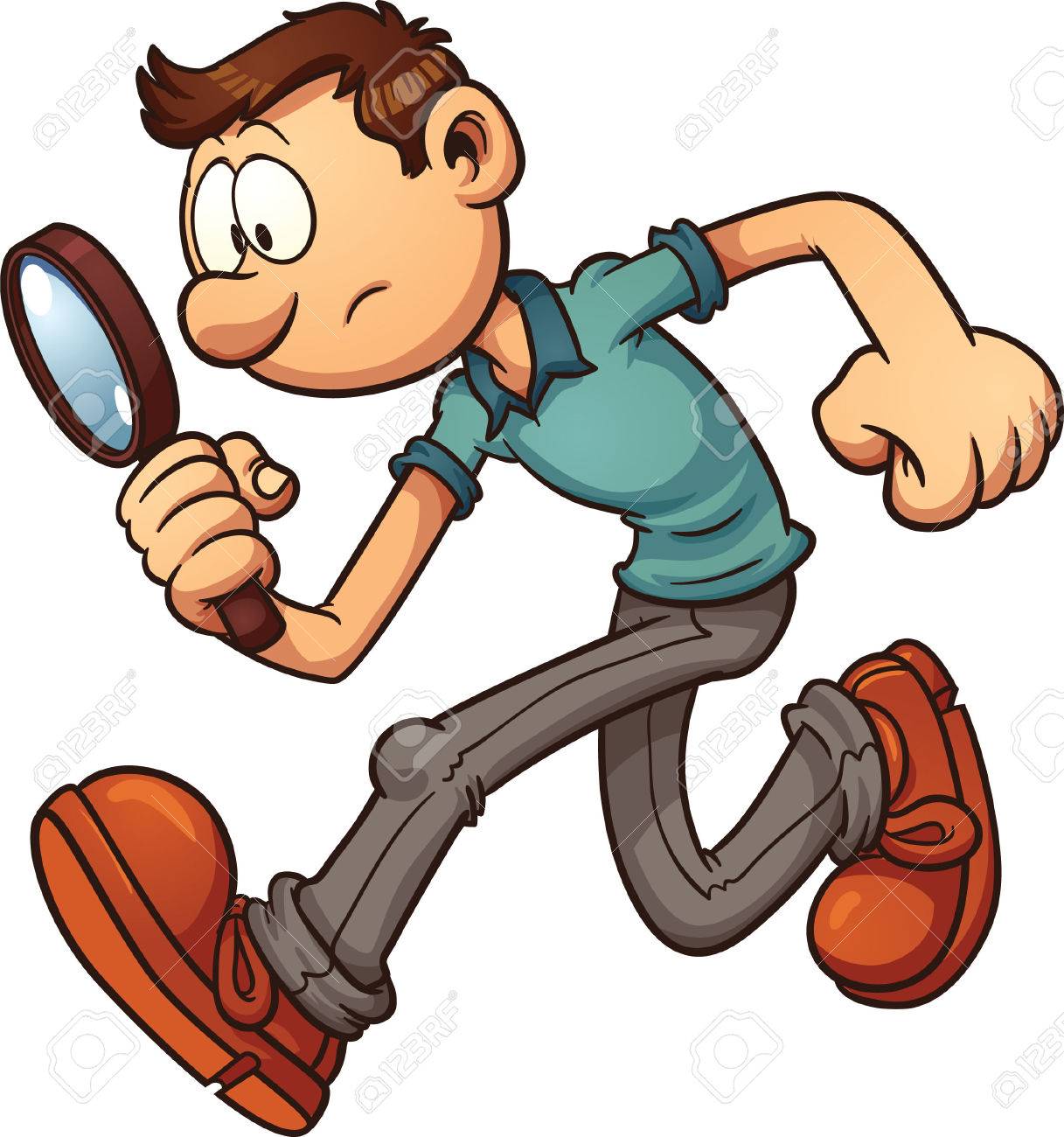 Clipart man with magnifying glass