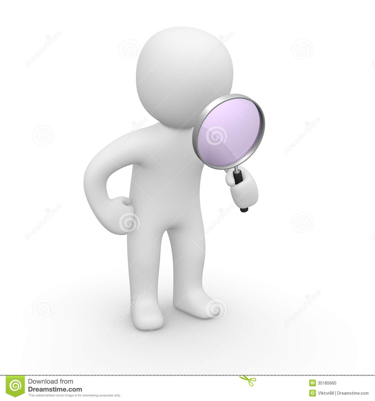 Magnifying glass clipart person