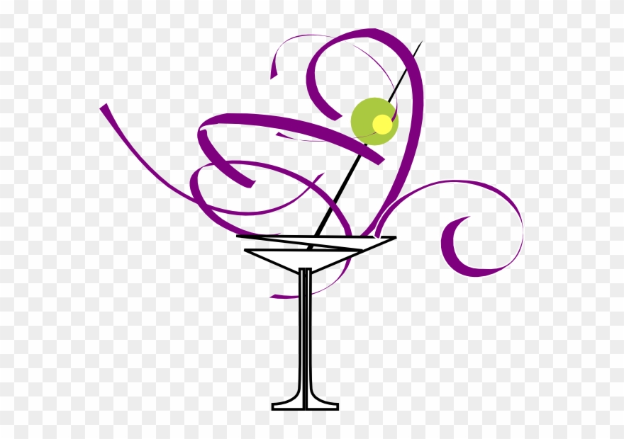 Purple Martini Glass Clipart