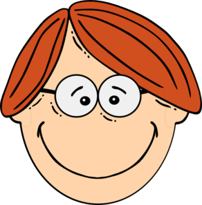 Smiling Red Head Boy With Glasses Clip Art at Clker