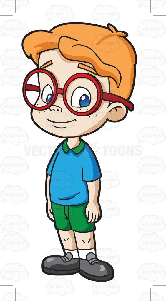 Boy with glasses clipart