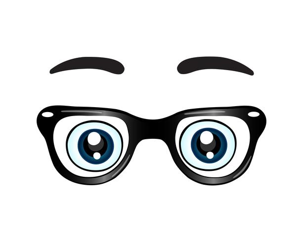 Glasses with eyes.