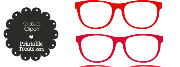 Glasses Clipart in Shades of Red
