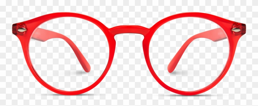 Red Frame Clear Prescription Eyeglasses, Clear Red Clipart