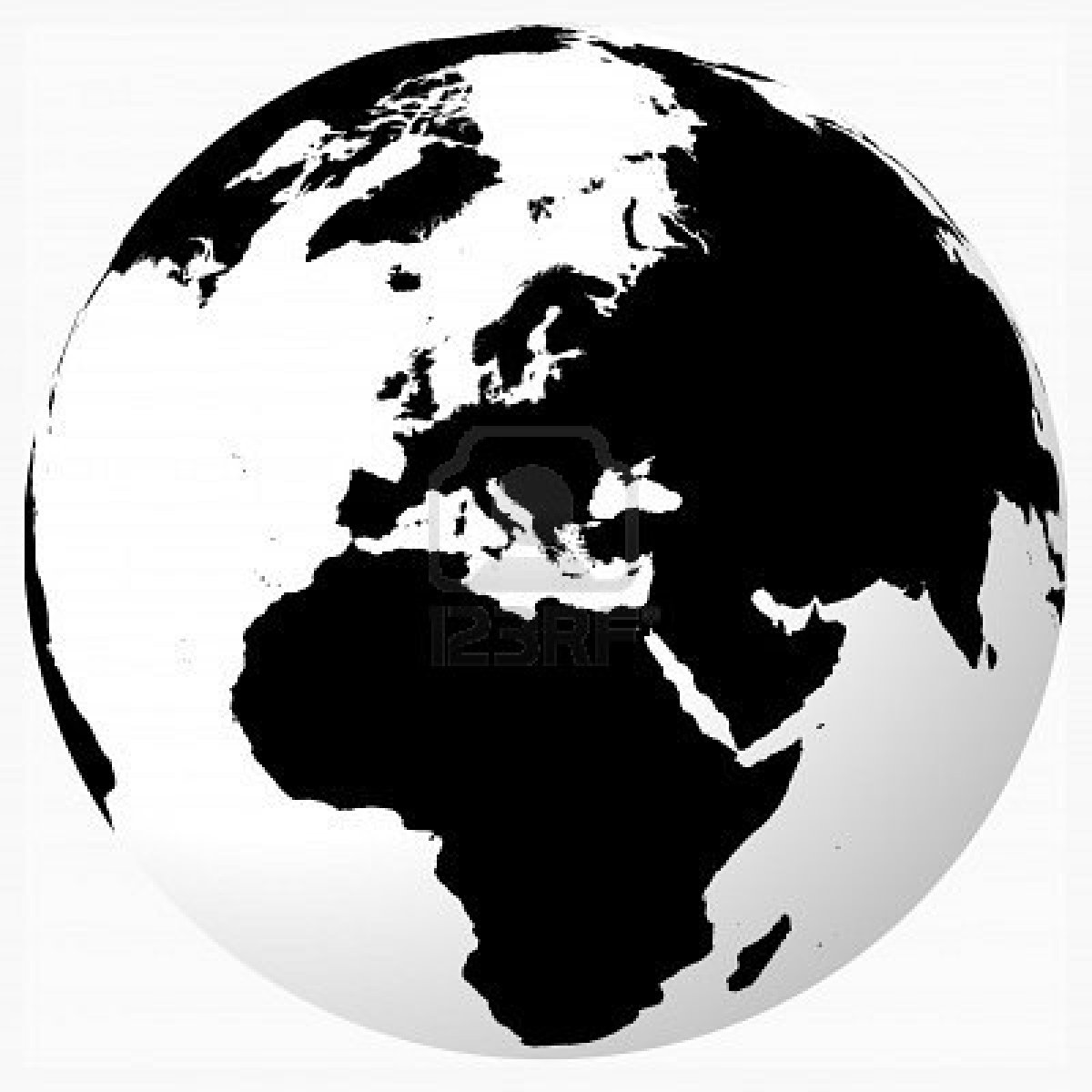 globe clipart black and white europe